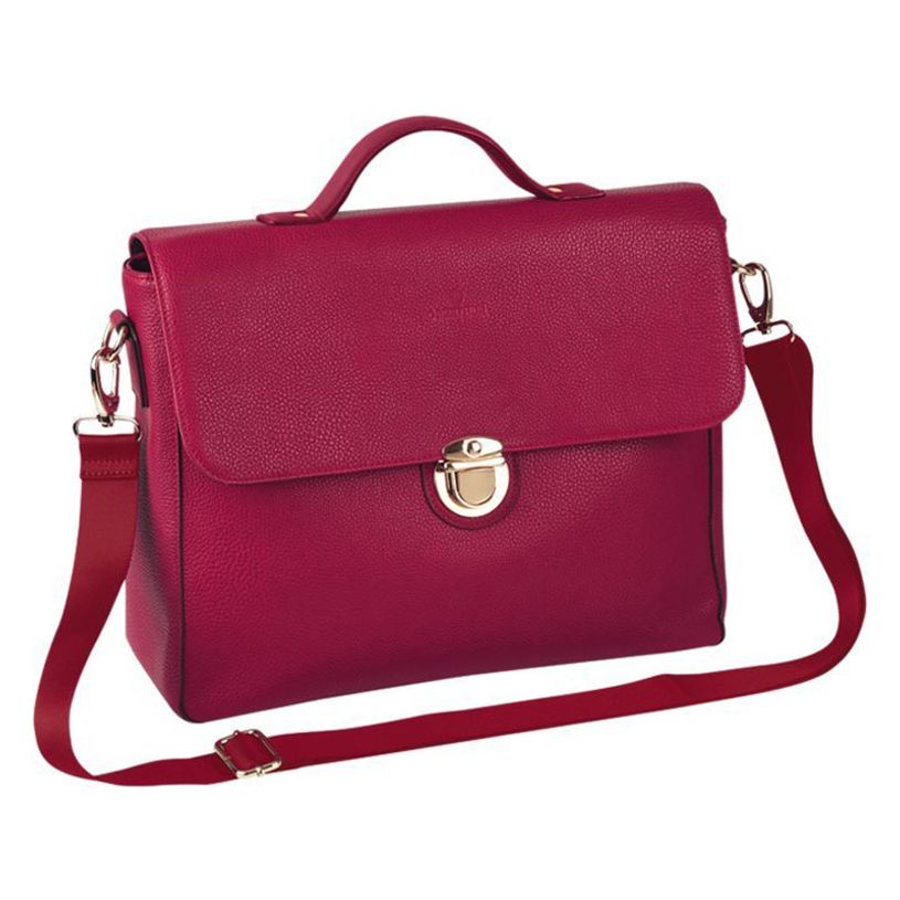3108723263713-Oberthur Lady Bradford - Cartable rigide 2 compartiments - framboise - 29 x 11,5 x 36 cm-P_79422097_2-0