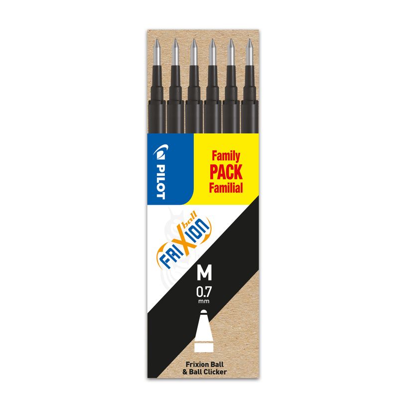 4902505525612-Pilot Frixion Ball - 6 Recharges pour rollers effaçables - 0,7 mm - noir-P_79422458_1-0