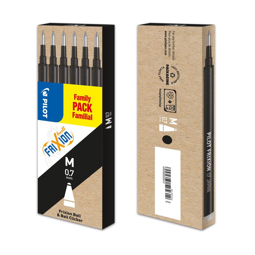 4902505525612-Pilot Frixion Ball - 6 Recharges pour rollers effaçables - 0,7 mm - noir-P_79422458_2-1