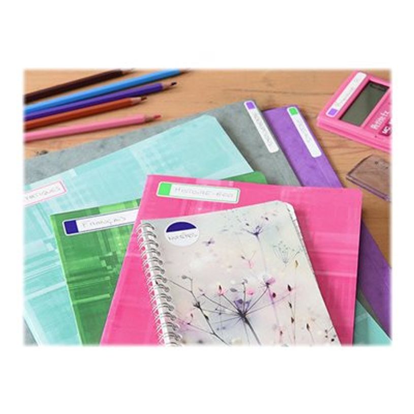 5014702028939-Avery - 24 Étiquettes plastifiées multi-usages blanches avec bordure fluo verte, bleue, jaune et rouge -P_79422607_2-1