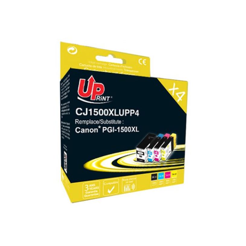 3584770881962-Cartouche compatible Canon PGI-1500XL - pack de 4 - noir, cyan, magenta, jaune - Uprint-P_79422624_4-3