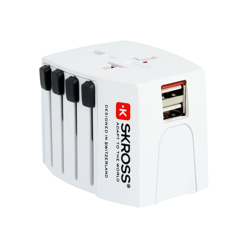 7640166320616-SKROSS MUV USB - Adaptateur de voyage universel + 2 ports USB - pour Euro, Australie/Chine, R-P_79423020_1-0