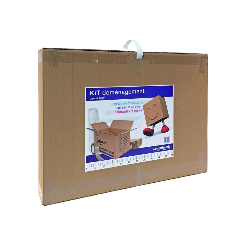 3664233001103-Kit déménagement : 10 cartons + adhésif + film bulle - Logistipack-P_79423054_1-0