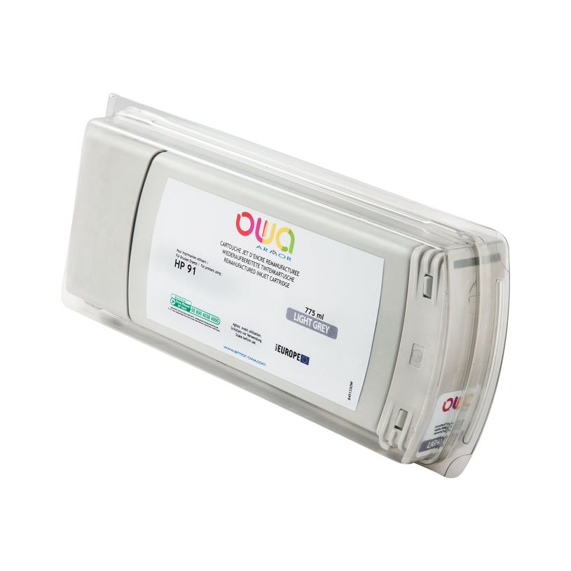 3112539350482-HP 91 - remanufacturé OWA B45133OW - gris clair - cartouche d'encre-P_79423564_1-0