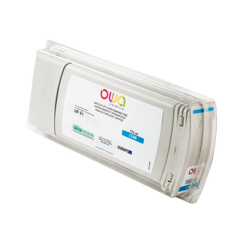 3112539350499-HP 91 - remanufacturé OWA B45134OW - cyan - cartouche d'encre -P_79423565_1-0