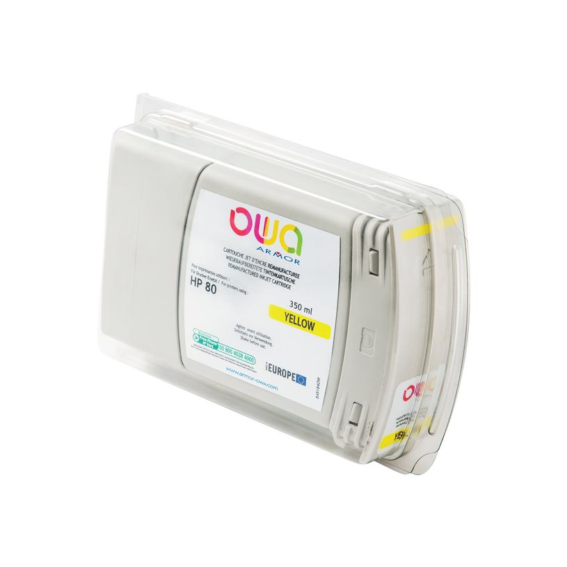 3112539351076-HP 80XL - remanufacturé OWA B45184OW - jaune - cartouche d'encre-P_79423609_1-0