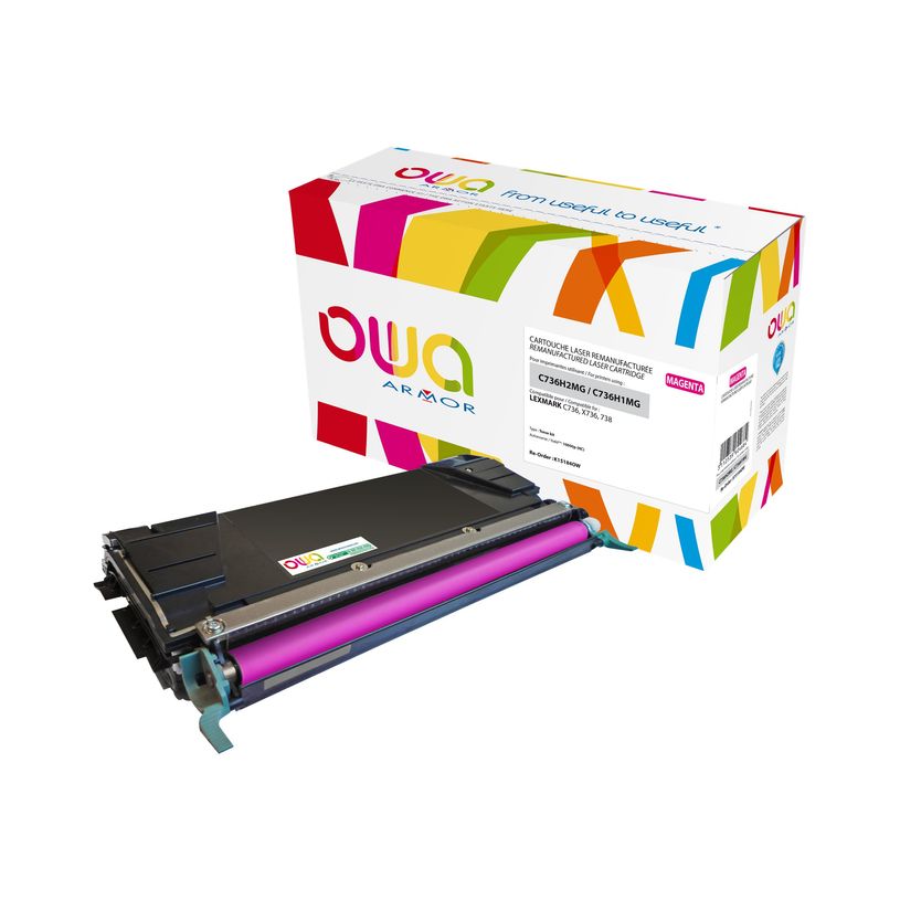 3112539604684-Lexmark C736H1MG - remanufacturé OWA K15184OW - magenta - remanufacturé -  cartouche lase-P_79423649_1-0
