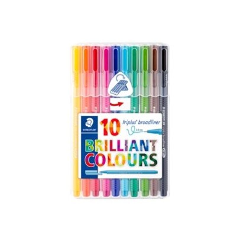4010000000005-STAEDTLER triplus broadliner 338 - Pack de 10 feutres fins - pointes et couleurs assorties-P_79424329_1-0