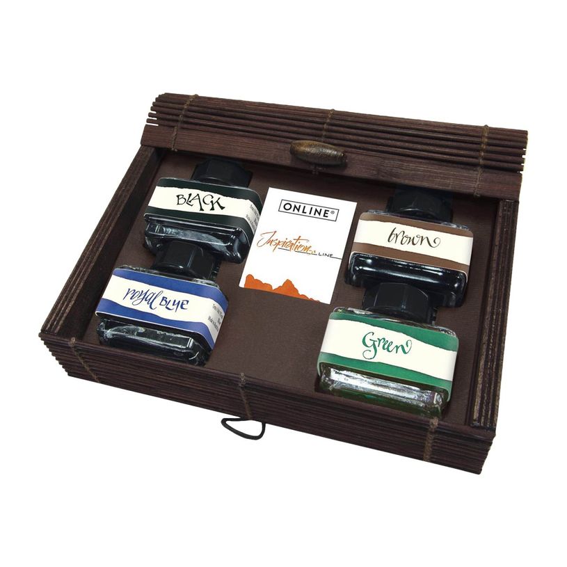 4014421171245-Online Colour Inspiration Classic - Pack de 4 flacons d'encre - noir, vert, brun, bleu roi-P_79424682_1-1