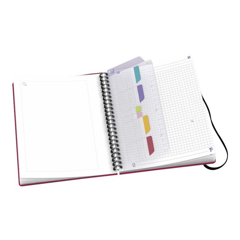 3020120058481-Oxford Beauty Eden - Cahier A5+ à spirale et élastique - petits carreaux - avec onglets a-P_79424824_2-9