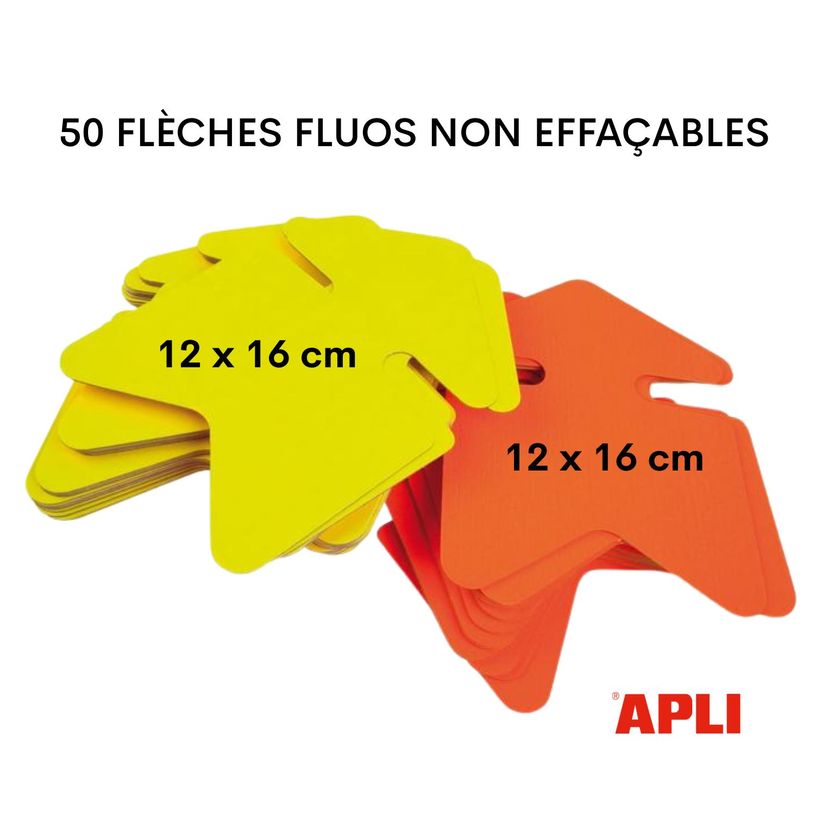 3270241004052-Apli Agipa - 50 flèches fluo - jaune/orange - 12 x 16 cm--1