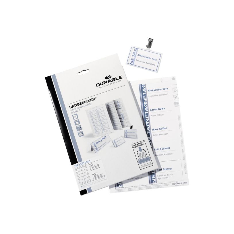 4005546140551-Durable - 200 Cartes prédécoupées pour badges 54 x 90 mm-P_79425226_4-3