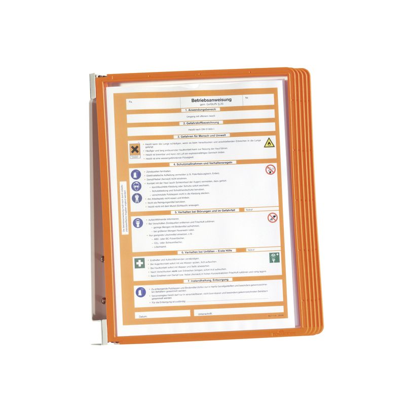 4005546506500-Durable Vario - Support mural métallique avec 5 pochettes A4 - orange-P_79425238_5-4
