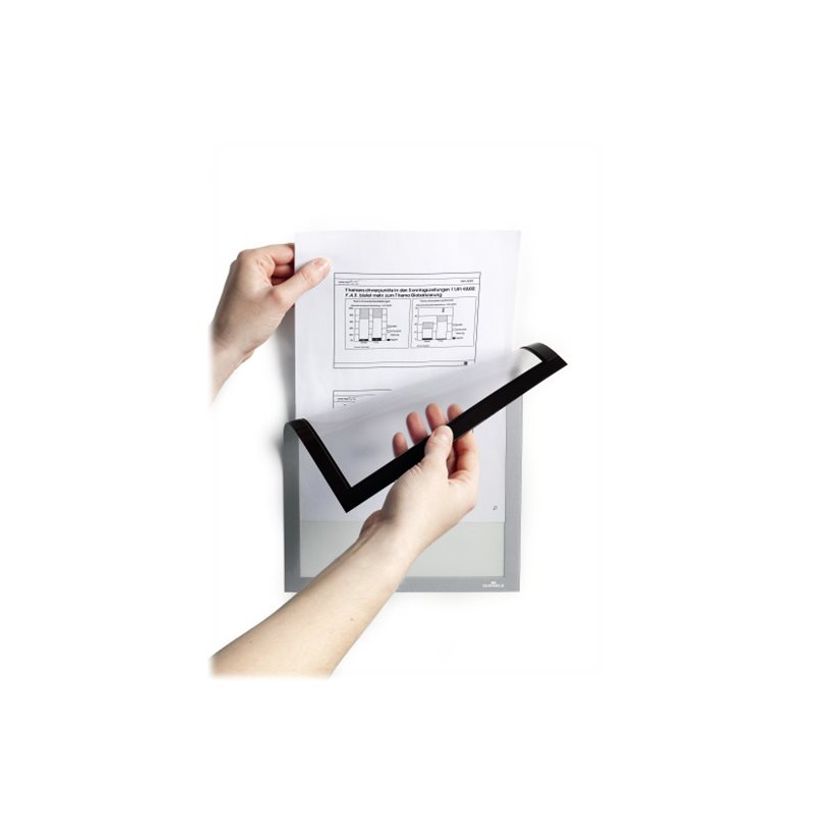 4005546981147-Durable Duraframe Magnetic - Cadre d'affichage magnétique - A4 - argent - pour surfaces m