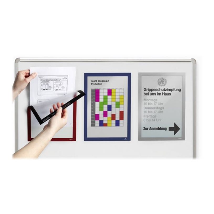 4005546981147-Durable Duraframe Magnetic - Cadre d'affichage magnétique - A4 - argent - pour surfaces m