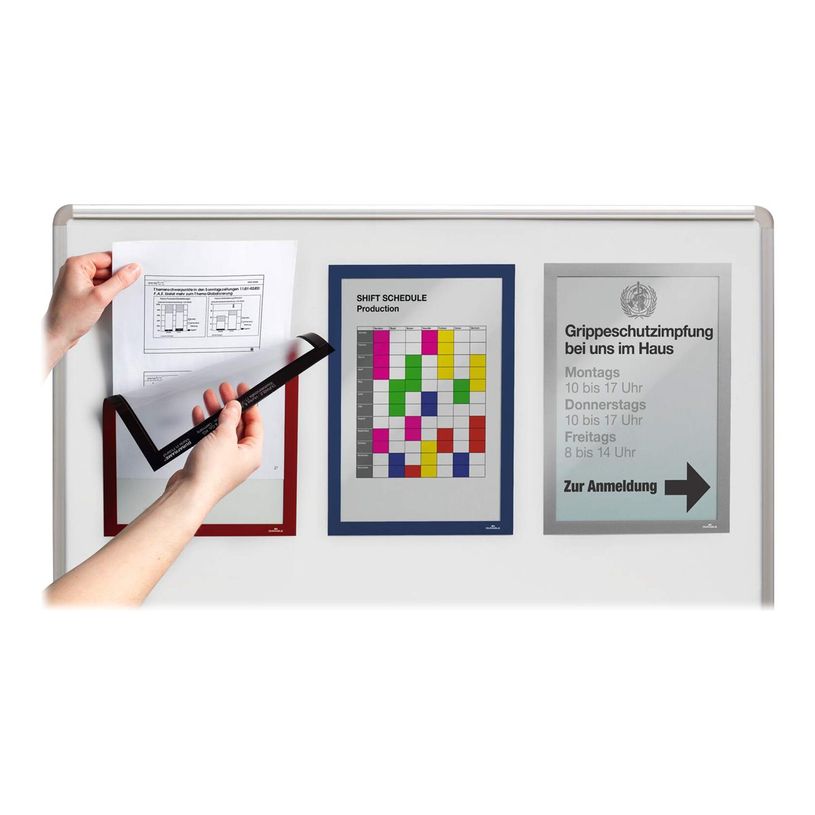 4005546981147-Durable Duraframe Magnetic - Cadre d'affichage magnétique - A4 - argent - pour surfaces m