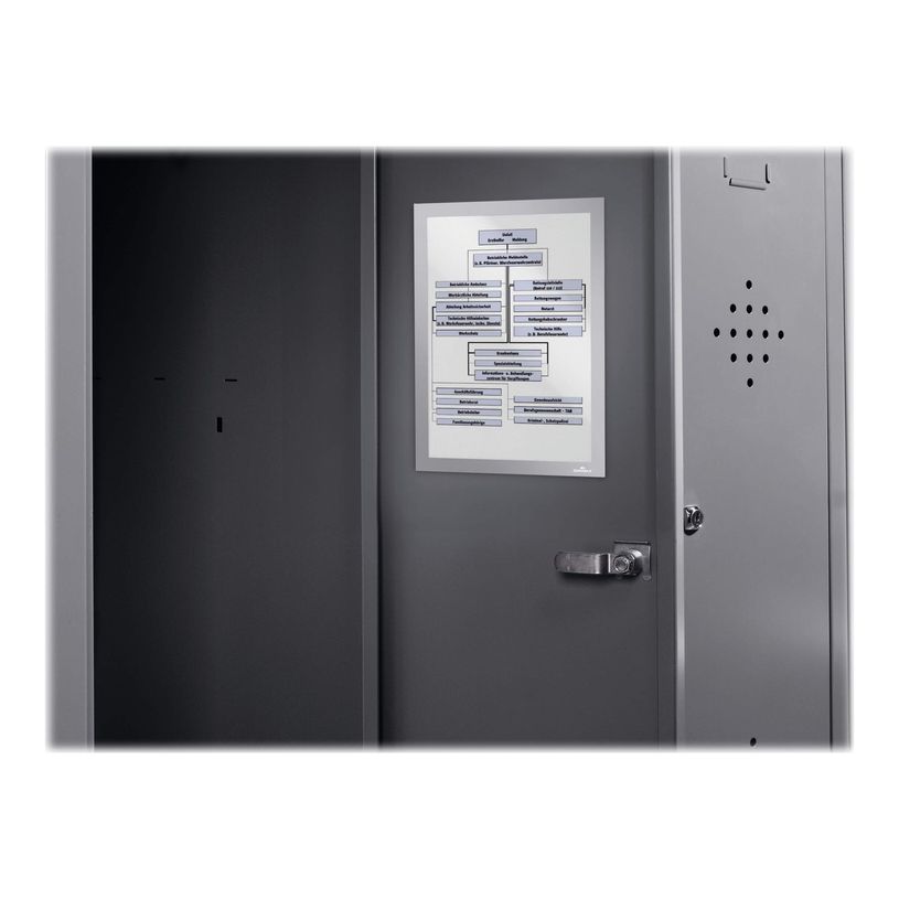 4005546981147-Durable Duraframe Magnetic - Cadre d'affichage magnétique - A4 - argent - pour surfaces m