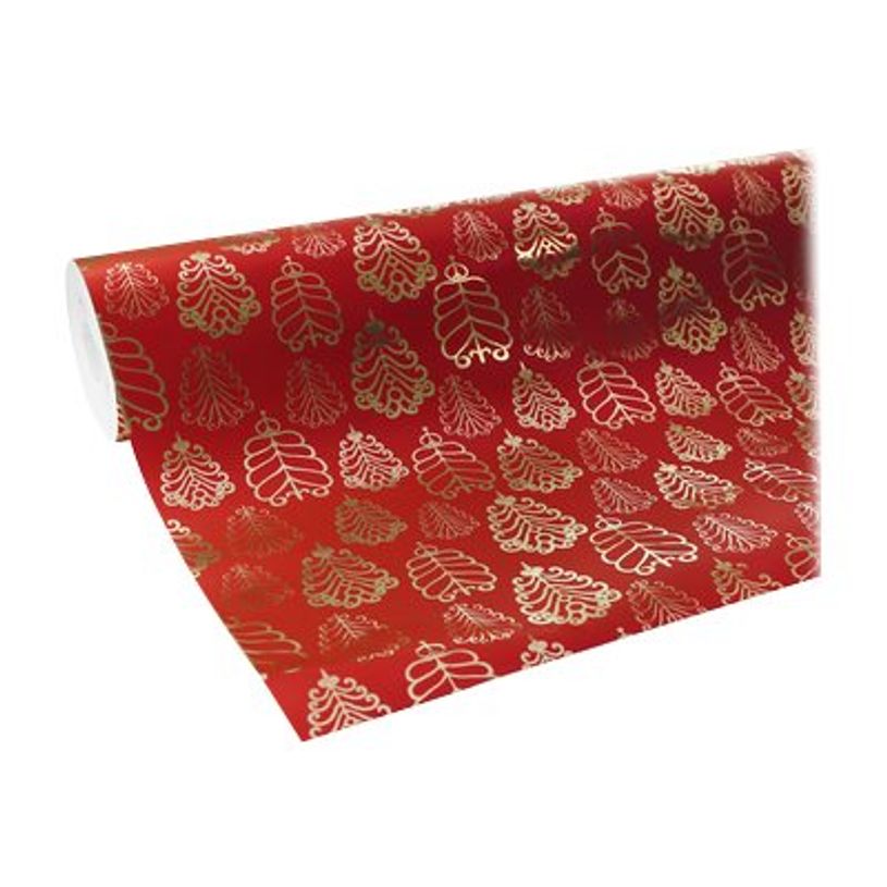 3329682117392-Clairefontaine Premium - Papier cadeau - 70 cm x 50 m - 80 g/m² - rouge fond or-P_79425381_1-0
