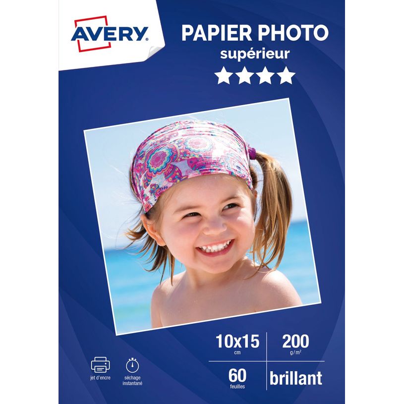 3266550173428-Avery - Papier Photo brillant - 10 x 15 cm - 200 g/m² - impression jet d'encre - 60 feuill-P_79425515_2-0