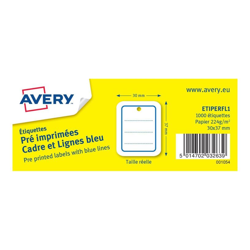 5014702032639-Avery - 1000 étiquettes perforées - 30 x 37 mm - lignes bleu-P_79425570_1-1