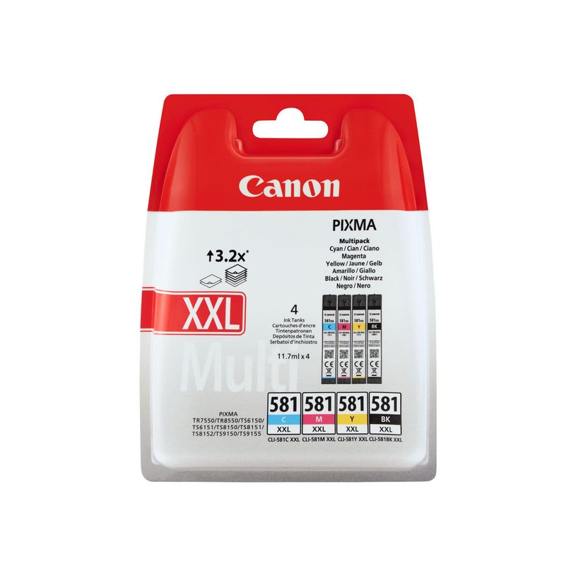8714574679068-Canon CLI-581XXL - pack de 4 - noir, cyan, magenta, jaune - cartouche d'encre originale-P_79425635_2-1
