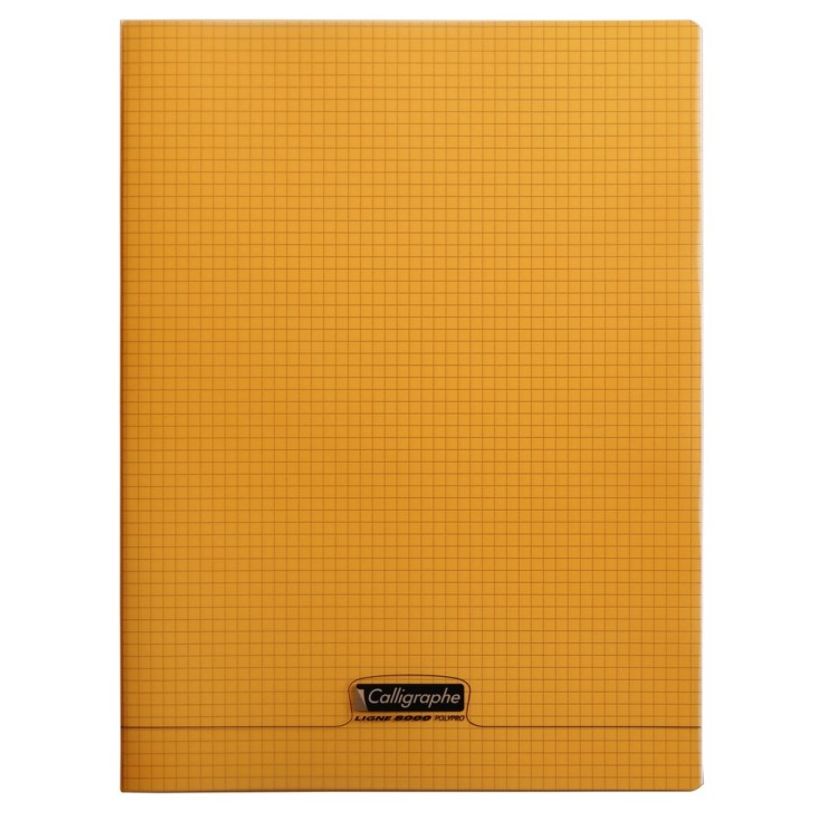 3210330183886-Calligraphe 8000 - Cahier polypro 24 x 32 cm - 96 pages - petits carreaux (5x5 mm) - orange-P_79425718_1-0