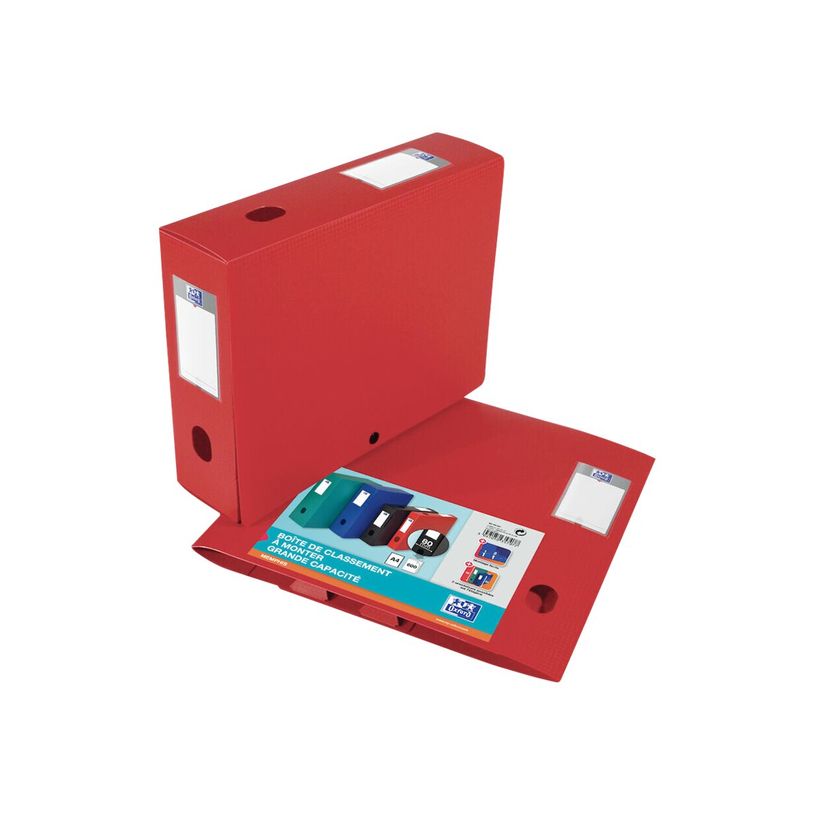 3045050357077-Oxford Memphis - Boîte de classement plastique - dos 80 mm - rouge-P_79425820_2-1