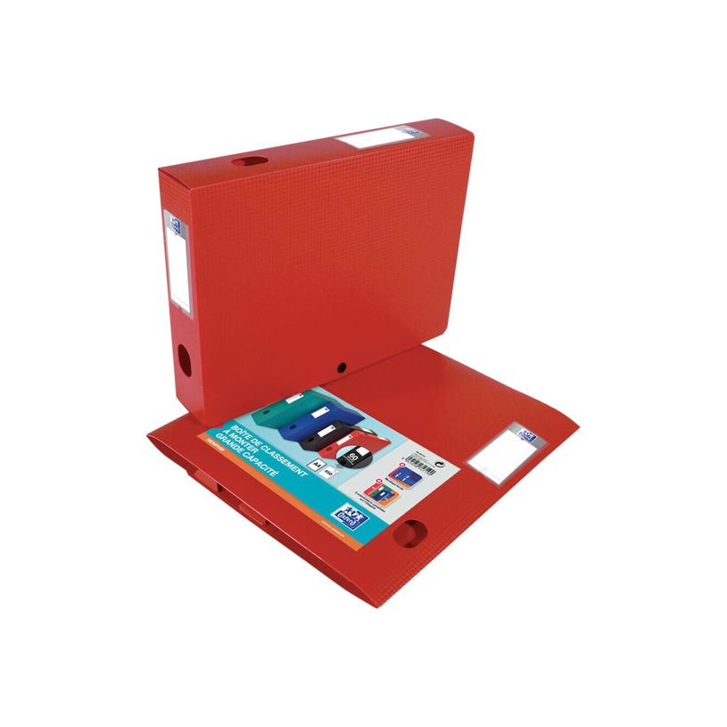 3045050357190-Oxford Memphis - Boîte de classement plastique - dos 60 mm - rouge-P_79425824_1-0