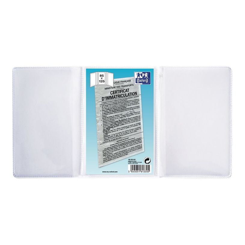 3045051813305-Etui Oxford - 3 volets 8,5x12,5 cm - PVC 20/100e - incolore-P_79425839_1-0