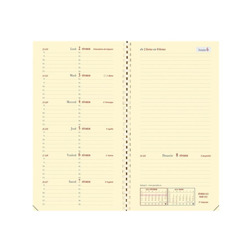3371010191840-Quo Vadis - Agenda année scolaire avec répertoire - Spiralé - 2026-2027 - Italsept S Prestige - Semainier Horizontal - Français - Soho - Noir - 13 mois -P_79426004_1-3