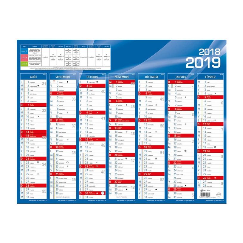 3371010396016-Quo Vadis - Calendrier mural - 2026-2027 - Français - Classic - Bleu - 14 mois de août à-P_79426020_3-2
