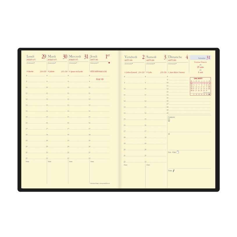 3371010407521-Agenda Soho Universitaire Prestige - 1 semaine sur 2 pages - 10 x 15 cm - bleu ardoise - Qu-P_79426080_2-1