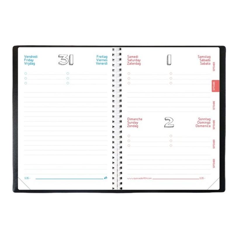 3371010409242-Agenda Oslo Noir 1 Jour par page 12X17cm Quo Vadis -P_79426090_2-3