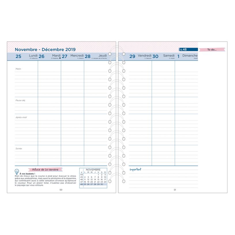 3371010410507-Agenda De La Tribu spiralé - 1 semaine sur 2 pages - 15 x 21 cm - Quo Vadis-P_79426094_2-1