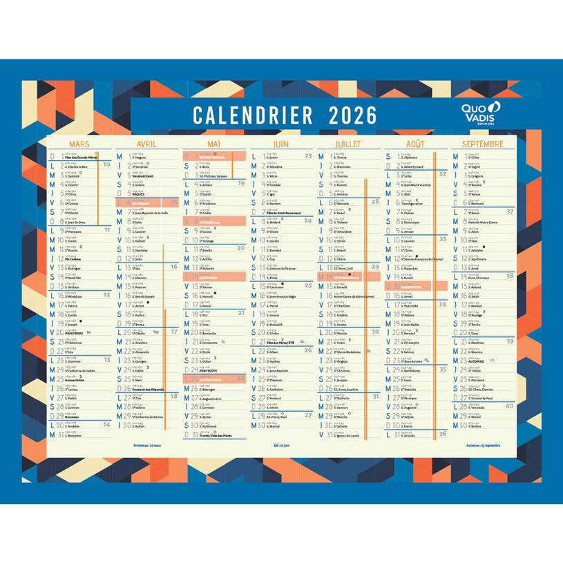 3371010413379-Calendrier de banque Août à Septembre - 43 x 33,5 cm - éventail - Quo Vadis-P_79426099_2-1