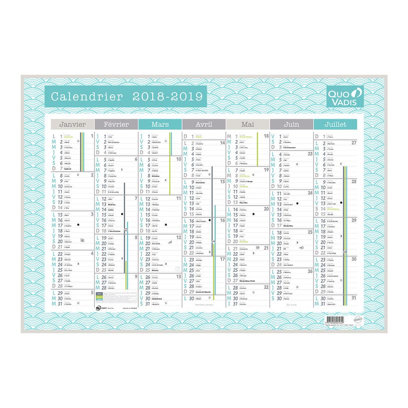 3371010413379-Quo Vadis - Calendrier mural - 2026-2027 - Français - Classic - Multicolore - 14 mois de ao-P_79426099_3-2