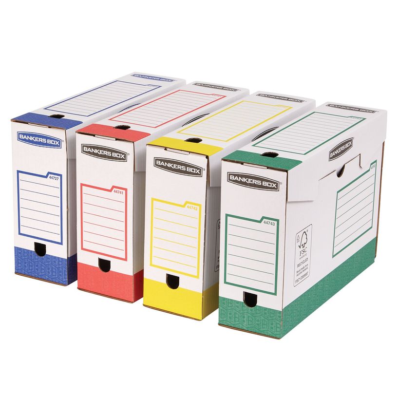 0043859720484-Bankers Box Heavy Duty A4+ - 8 boîtes archives - dos 10 cm - couleurs assorties - Fellowes--0