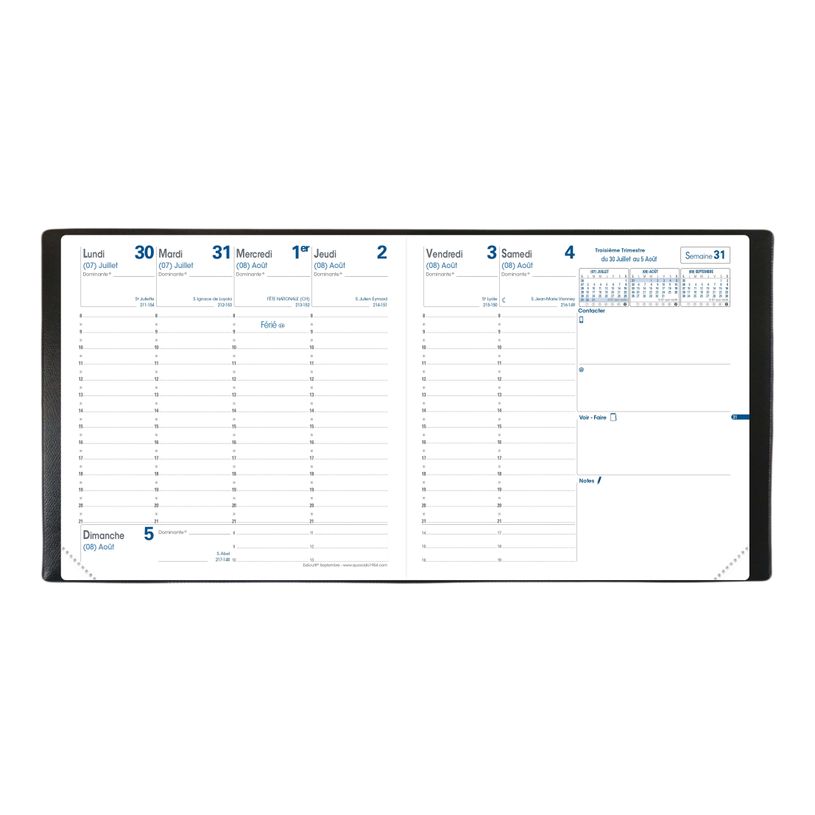 3371010411702-Agenda Club Executif - 1 semaine sur 2 pages - 16 x 16 cm - bleu roi - Quo Vadis-P_79426101_2-1