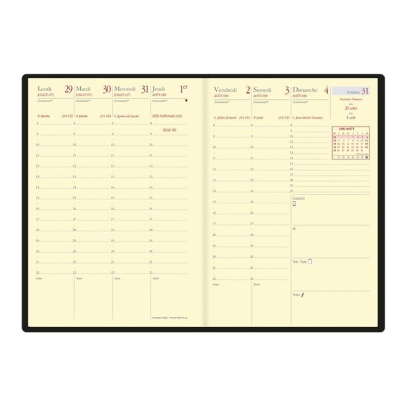 3371017521558-Agenda Club Prestige Turquoise 1 Semaine sur 2 pages 10X15cm Quo Vadis-P_79426108_1-1