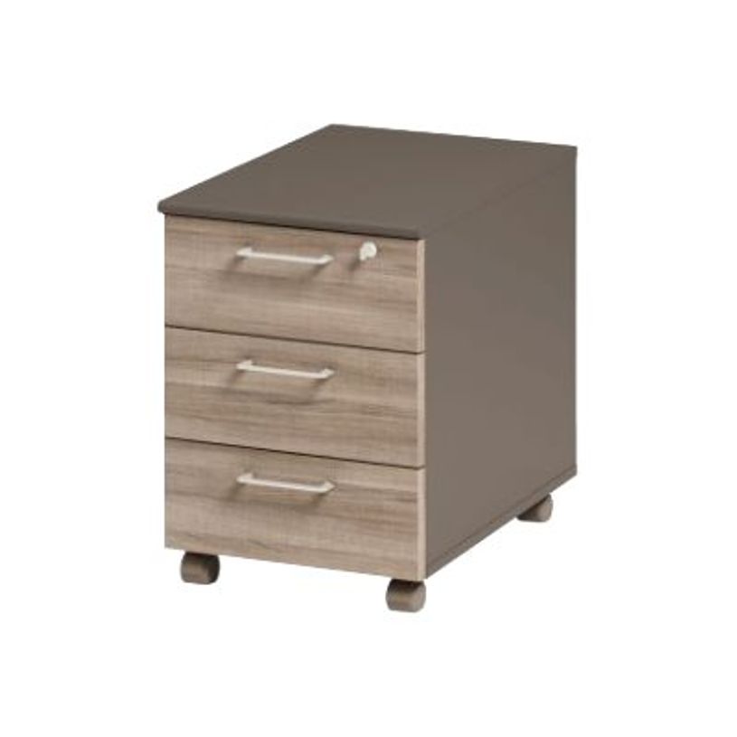 3483600775474-Caisson mobile JAZZ+ - Profondeur 60 cm - 3 tiroirs - Chêne gris-P_79426188_1-0