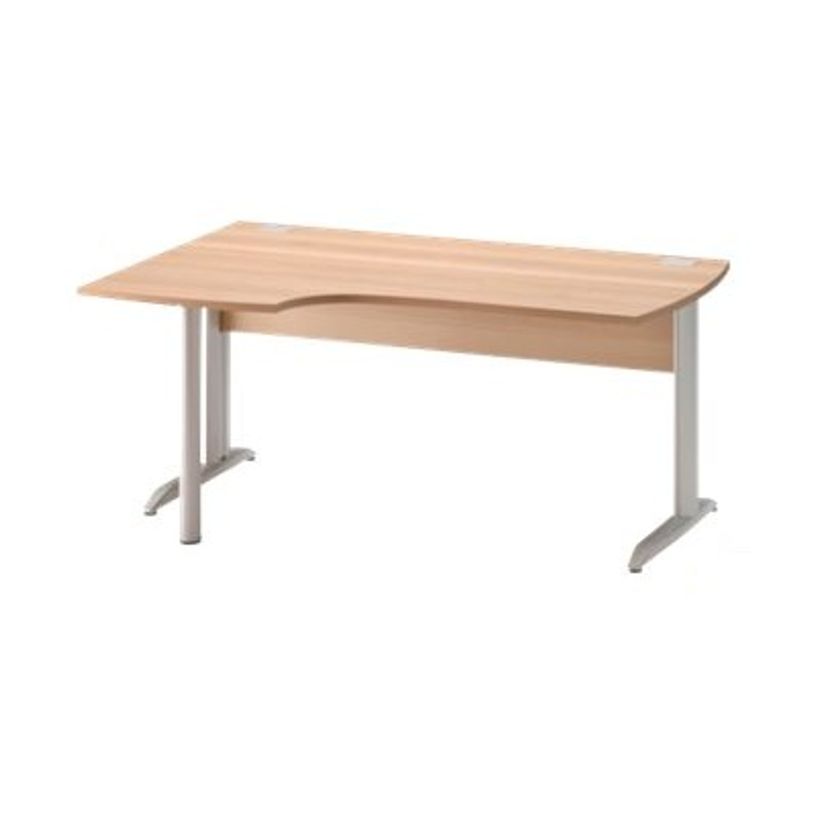 3483600784674-Bureau compact à gauche JAZZ+ - L160 cm - Pieds métal - Hêtre--0