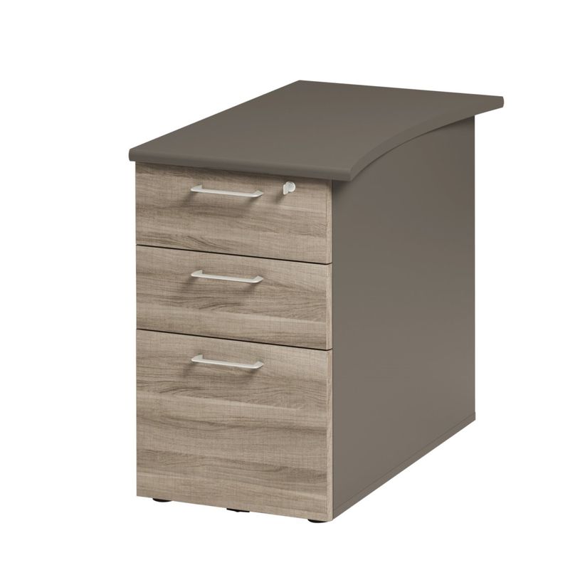 3483600784100-Caisson bout de bureau JAZZ+ - Profondeur 80 cm - Chêne gris-P_79426211_1-0