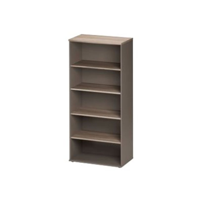 3483600784209-Bibliothèque haute JAZZ+ - L80 x H183 x P48 - 3 étagères/1 tablette - Chêne gris-P_79426221_1-0