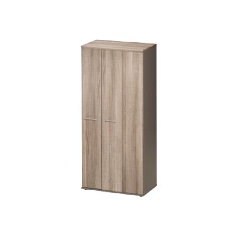 3483600784254-Armoire - JAZZ+ - 3 portes pliantes - 4 étagères - 80 cm - chêne-P_79426226_1-0