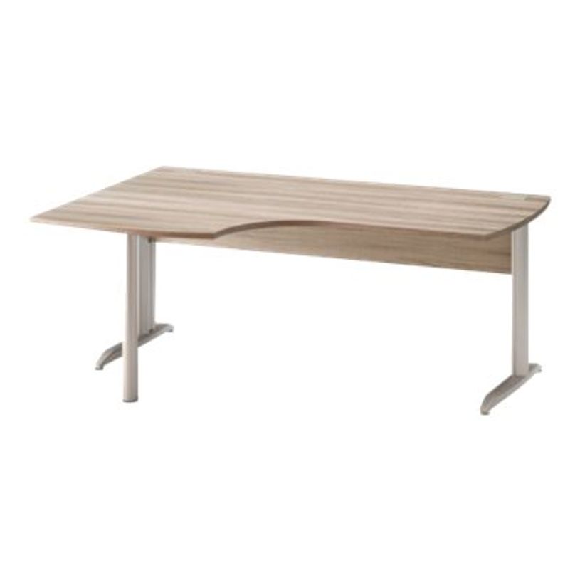 3483600784261-Bureau compact à gauche JAZZ+ - 180 cm - Pieds métal - Chêne gris-P_79426227_1-0