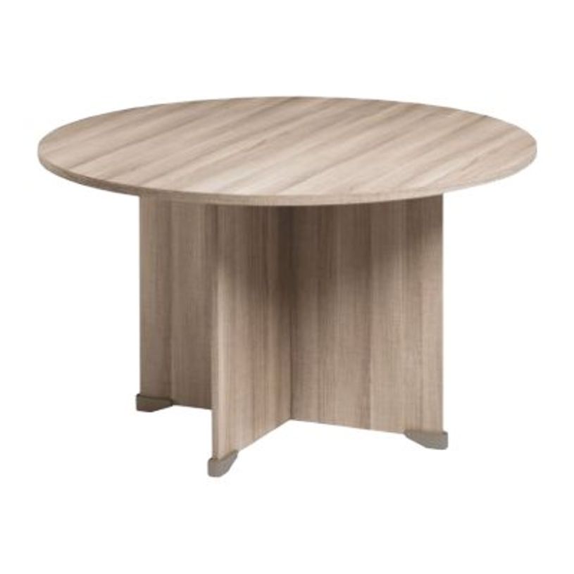 3483600784285-Table de réunion ronde JAZZ+ - 120 cm - Chêne gris-P_79426229_1-0