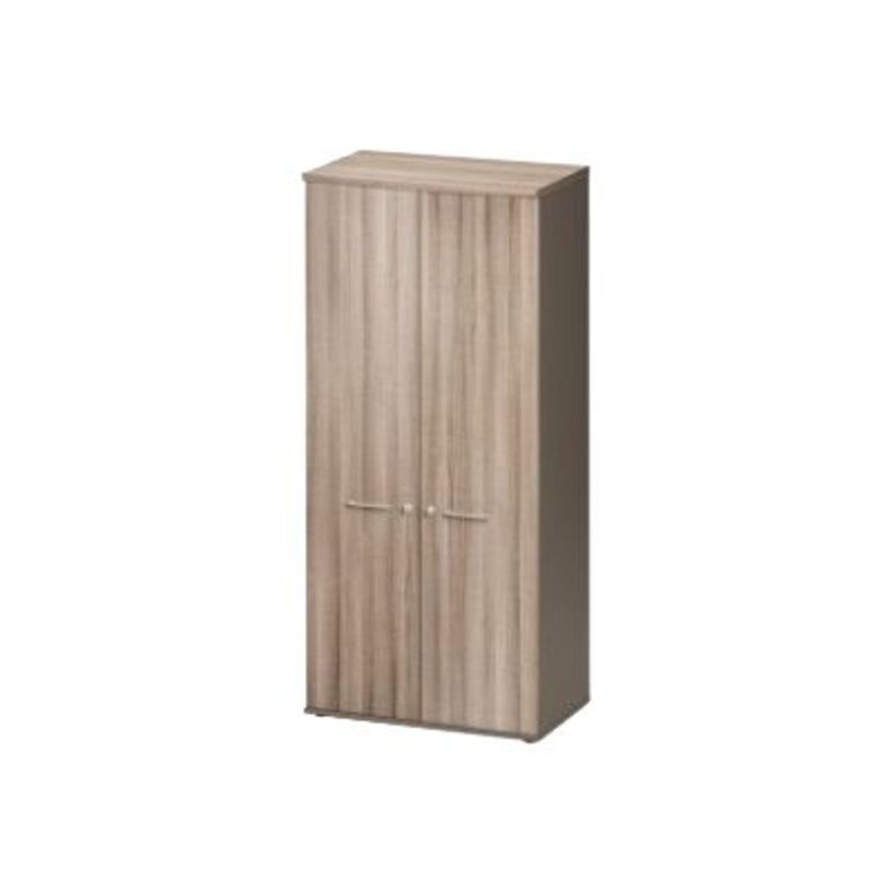 3483600784292-Armoire haute JAZZ+ - L80 x H183 x P48 - 2 portes - 4 étagères - Chêne gris-P_79426230_1-0