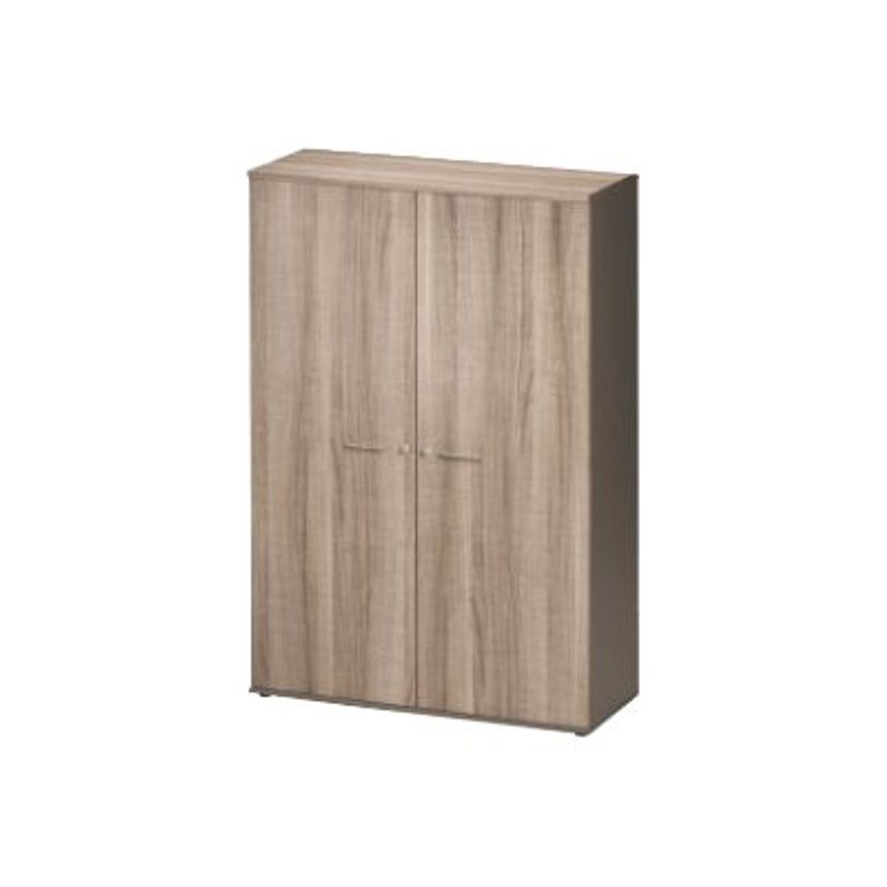 3483600784315-Armoire haute JAZZ+ - L120 x H183 x P48 - 2 portes - 4 étagères - Chêne gris-P_79426232_1-0