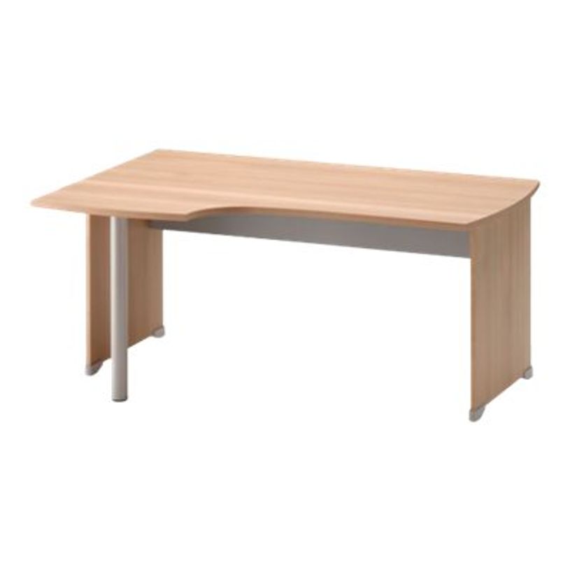 3483600784391-Bureau compact à gauche JAZZ+ - 160 cm - Pieds panneaux - Hêtre-P_79426240_1-0