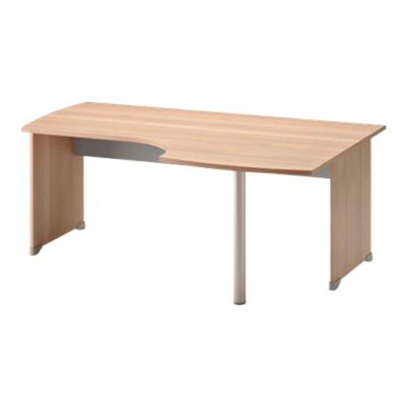 3483600784407-Bureau compact à droite JAZZ+ - 160 cm - Pieds panneaux - Hêtre-P_79426241_1-0